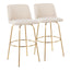 Toriano - Contemporary Fixed Height Barstool With Swivel And Round Footrest (Set of 2)
