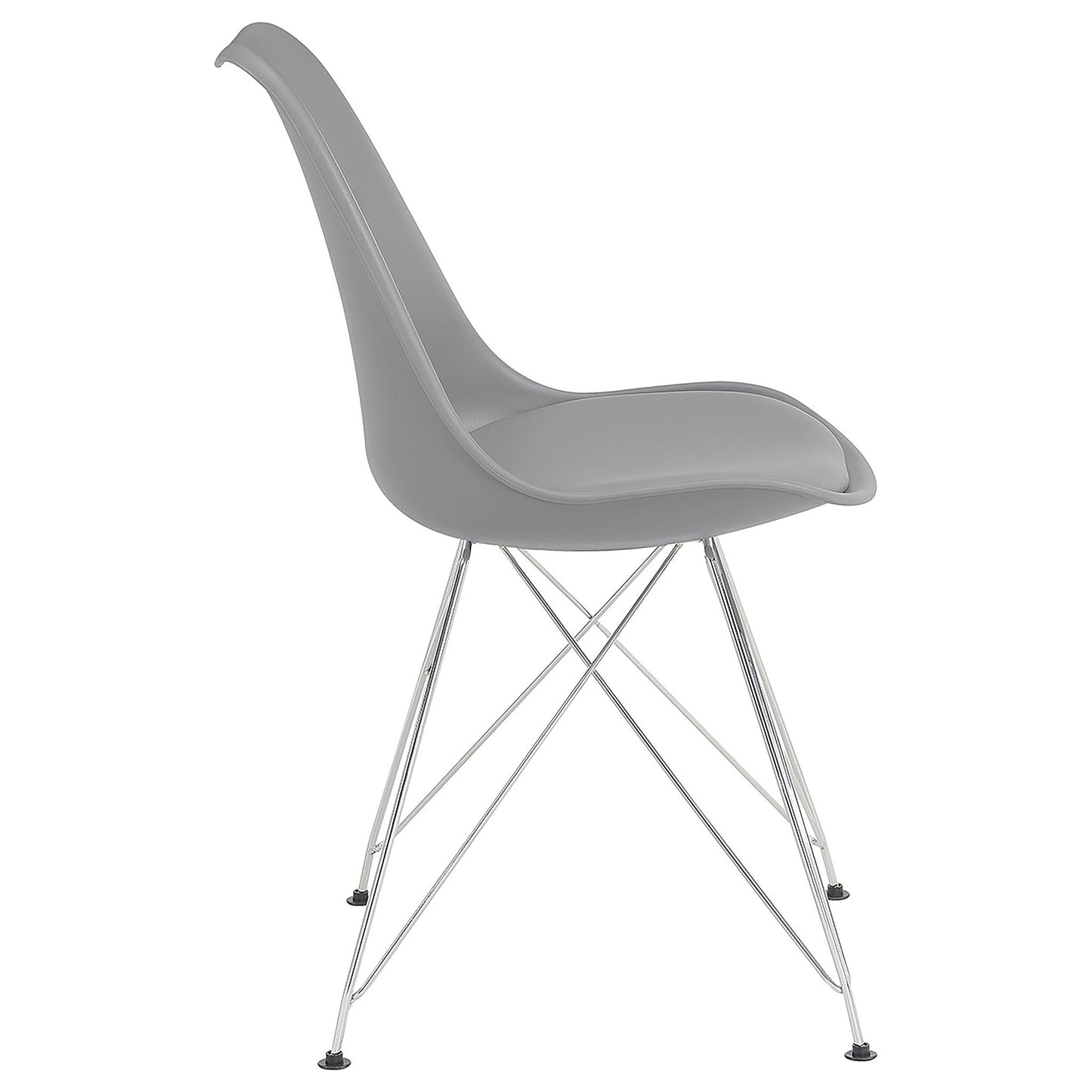 Padded Side Chair And Soft Upholstered Seat (Set of 2) - Gray