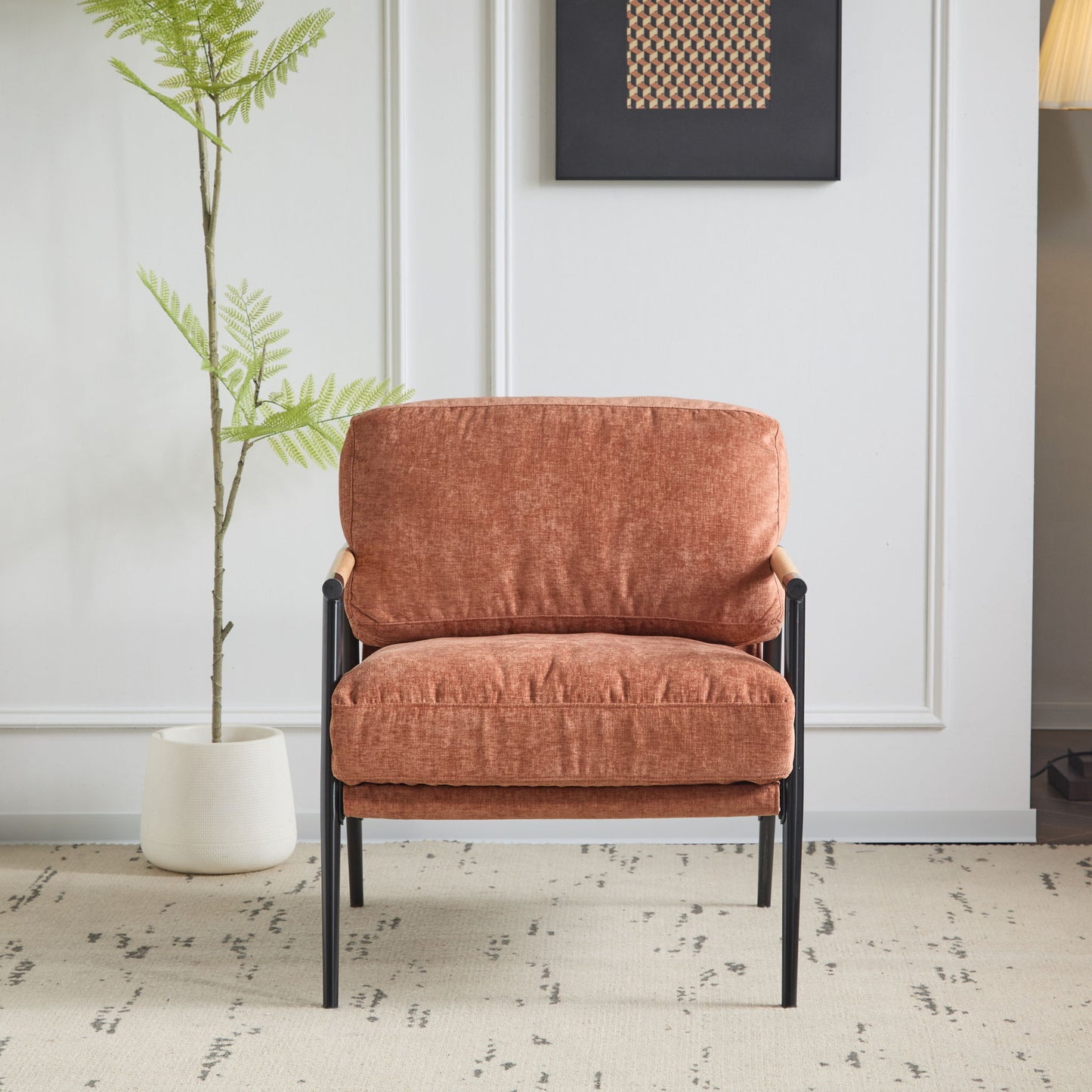 Modern Accent Chair With Cushions, Cozy Seating