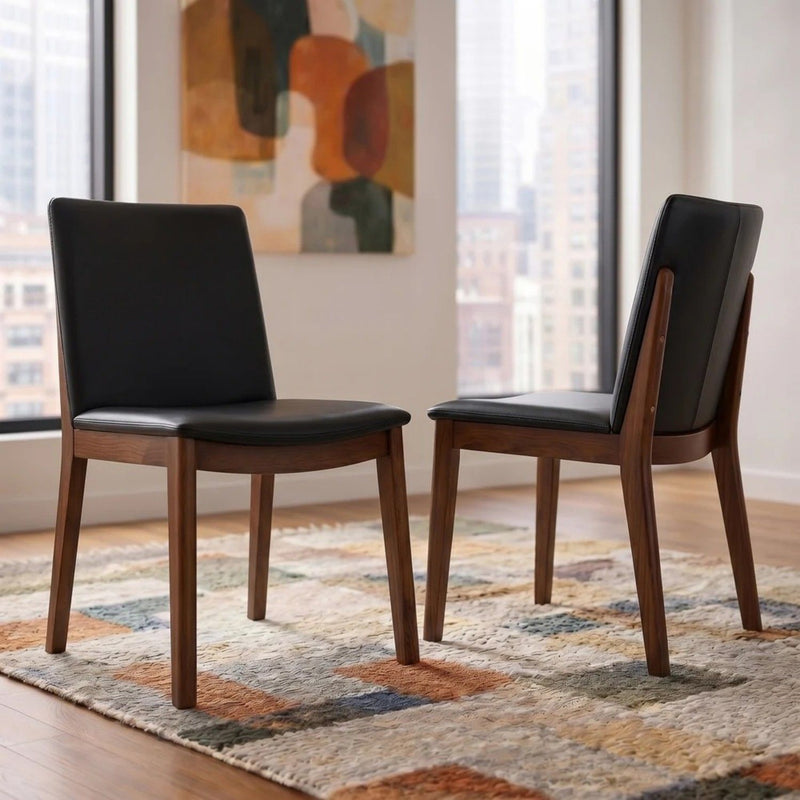 Laura - Mid-Century Modern Solid Wood Dining Chair (Set of 2)