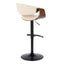 Symphony - Mid Century Modern Adjustable Barstool With Swivel With Rounded T Footrest (Set of 2)