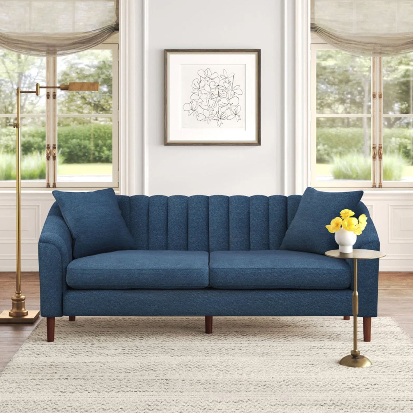 Contemporary 3 Seater Sofa With Accents
