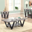 Rectangle Sofa Table With V Line Design - Gray