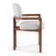 5 Piece Indoor Dining Set, Round Table & 4 Brown Arm Chairs - Beige / Brown / Cherry