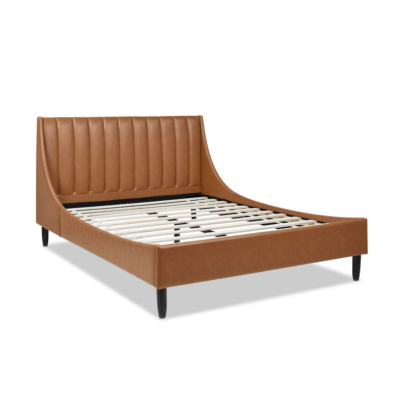 Aspen - Juego de cama de plataforma moderno con cabecero capitoné vertical