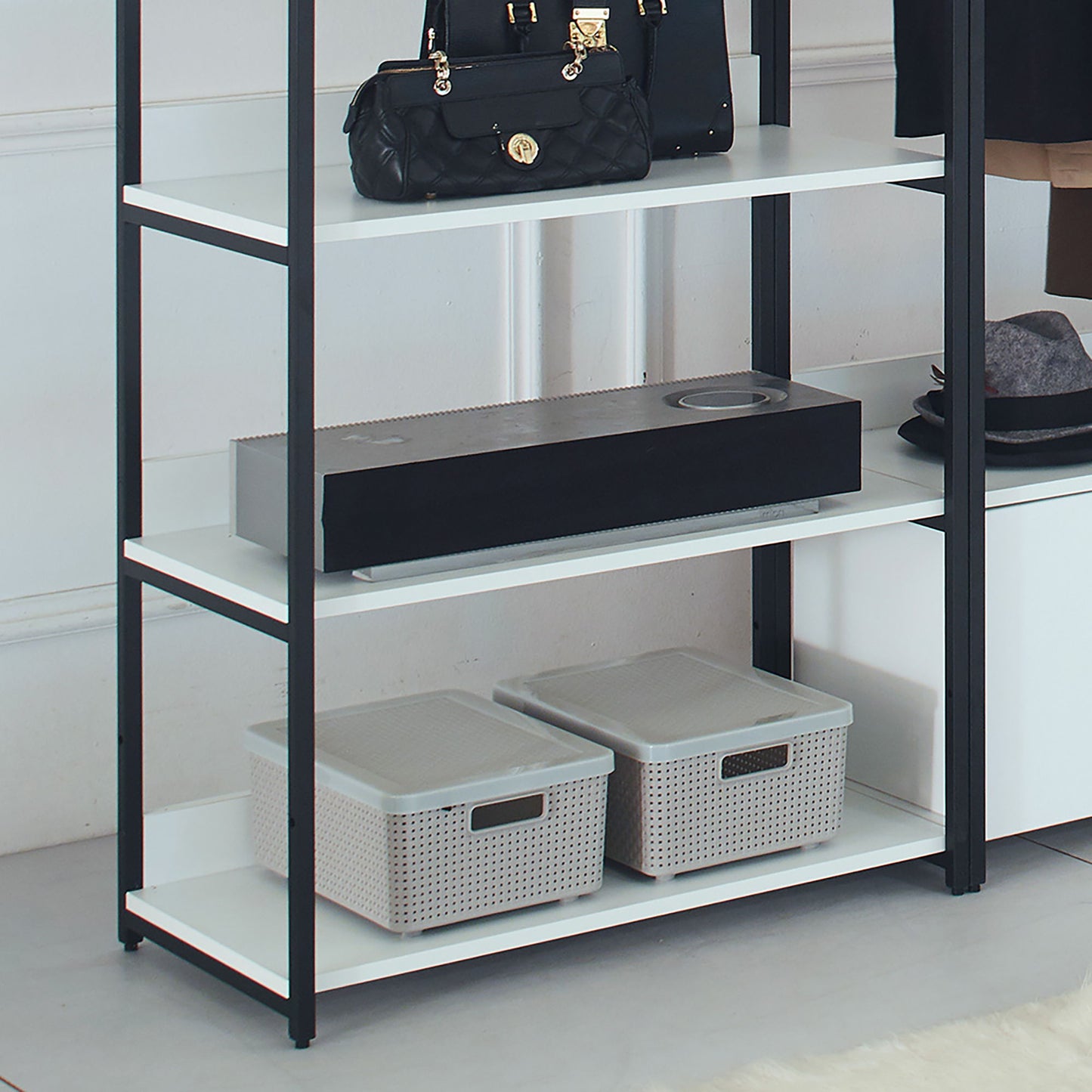 Fiona - Freestanding Walk-In Closet System, Extra Storage Space - White