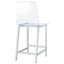 Counter Height Stools With Curved Back Design (Set of 2) - Clear
