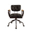 Hallie - Top Grain Leather Office Chair - Vintage Black