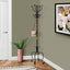 Coat Rack, Hall Tree, Free Standing, 8 Hooks, Entryway, Transitional - Black