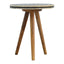 Inlay Bone Tripod Stool - Beige / White