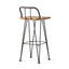 Outdoor Barstool With Angled Metal Legs - Brown