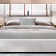 Upholstered Platform Bed, 2 Outlets And USB Charging Ports On Both Sides, 2 Bedside Pillows, Storage Shelves