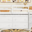Loft Bed With Retractable Writing Desk And 4 Drawers, With Lateral Portable Desk And Shelves