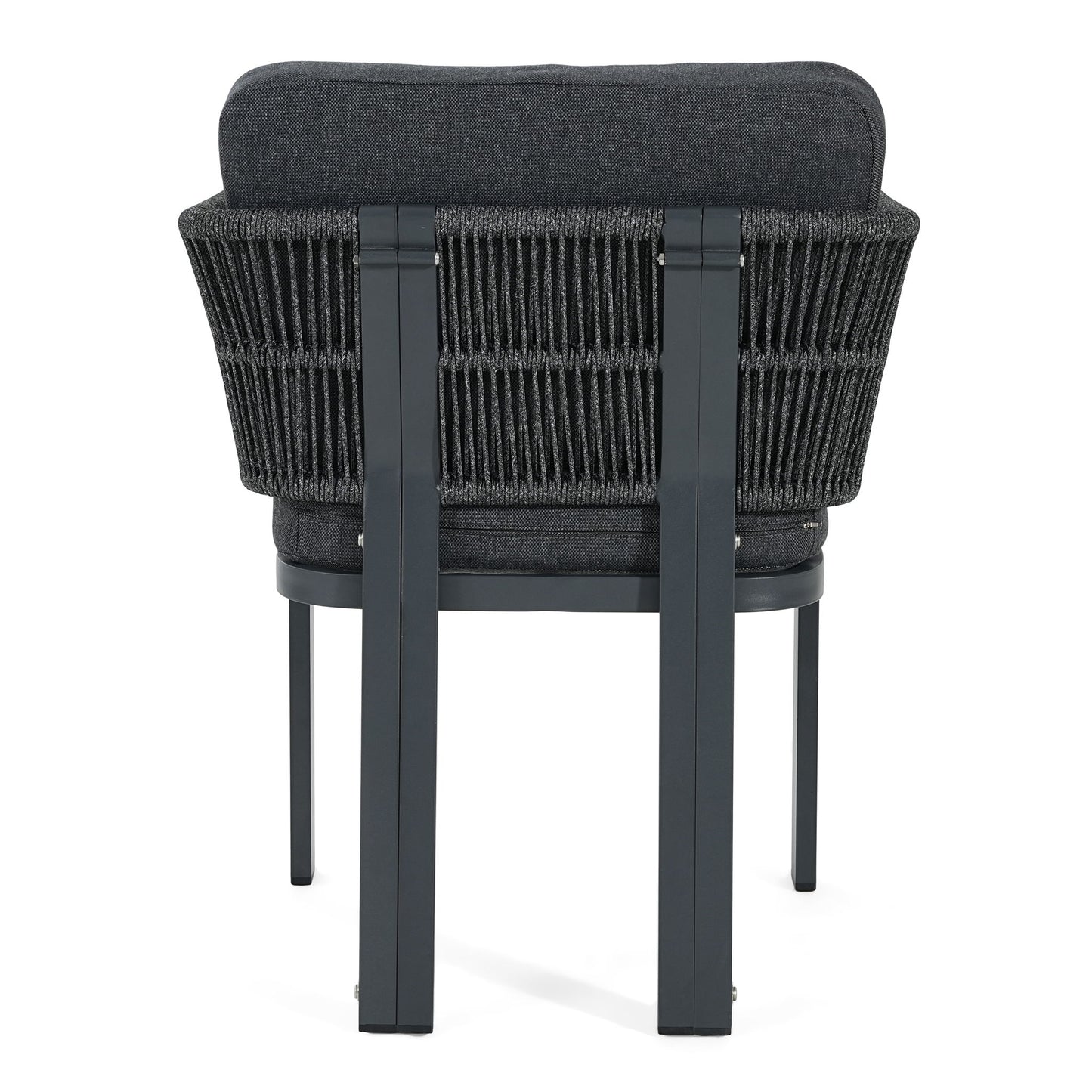7 Piece Outdoor Dining Set With Table And 6 Chairs - Black / Teak / Gray