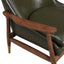 Mid - Century Accent Chair With Cushioned Seat, Brass Tipped Legs