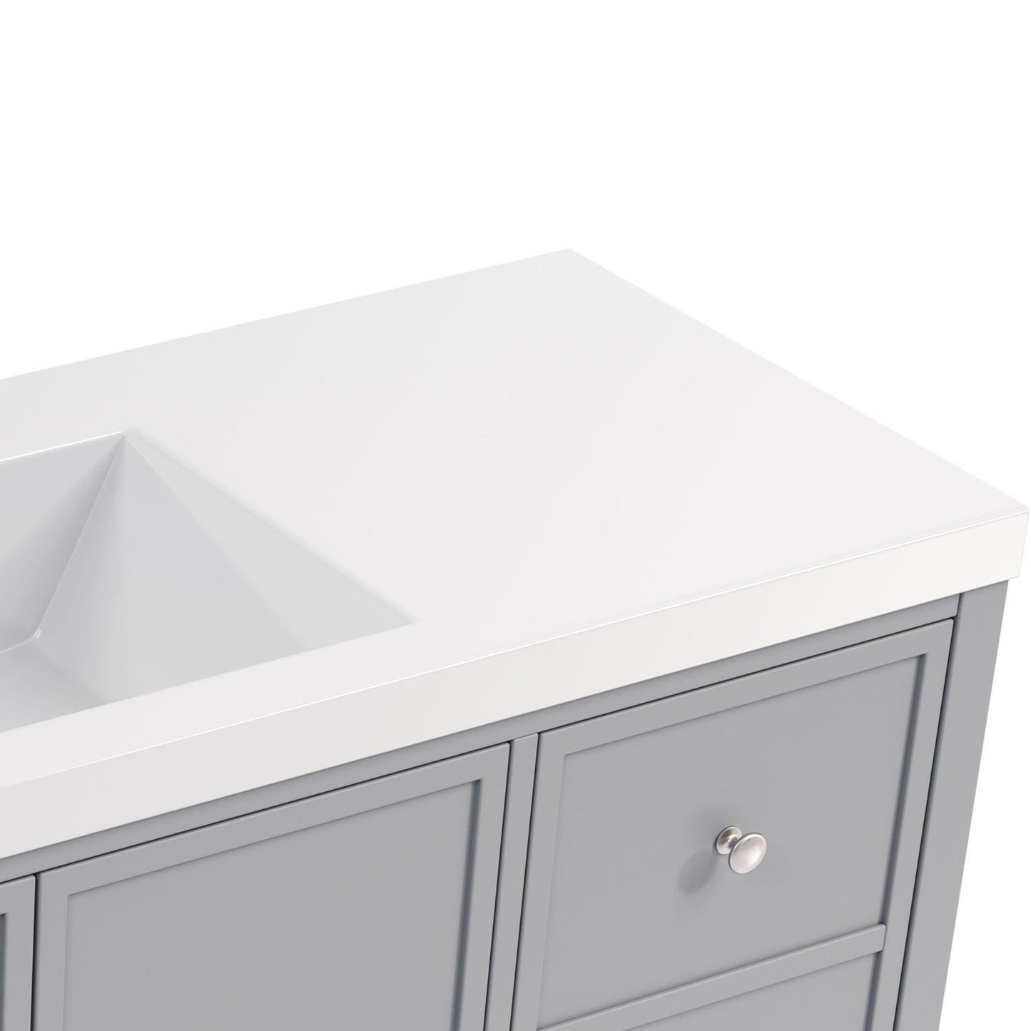 Bathroom Vanity With Separate Sink, Soft Close Doors And 4 Drawers
