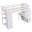 Loft Bed With Storage Drawers, Desk And Stairs With Shelves