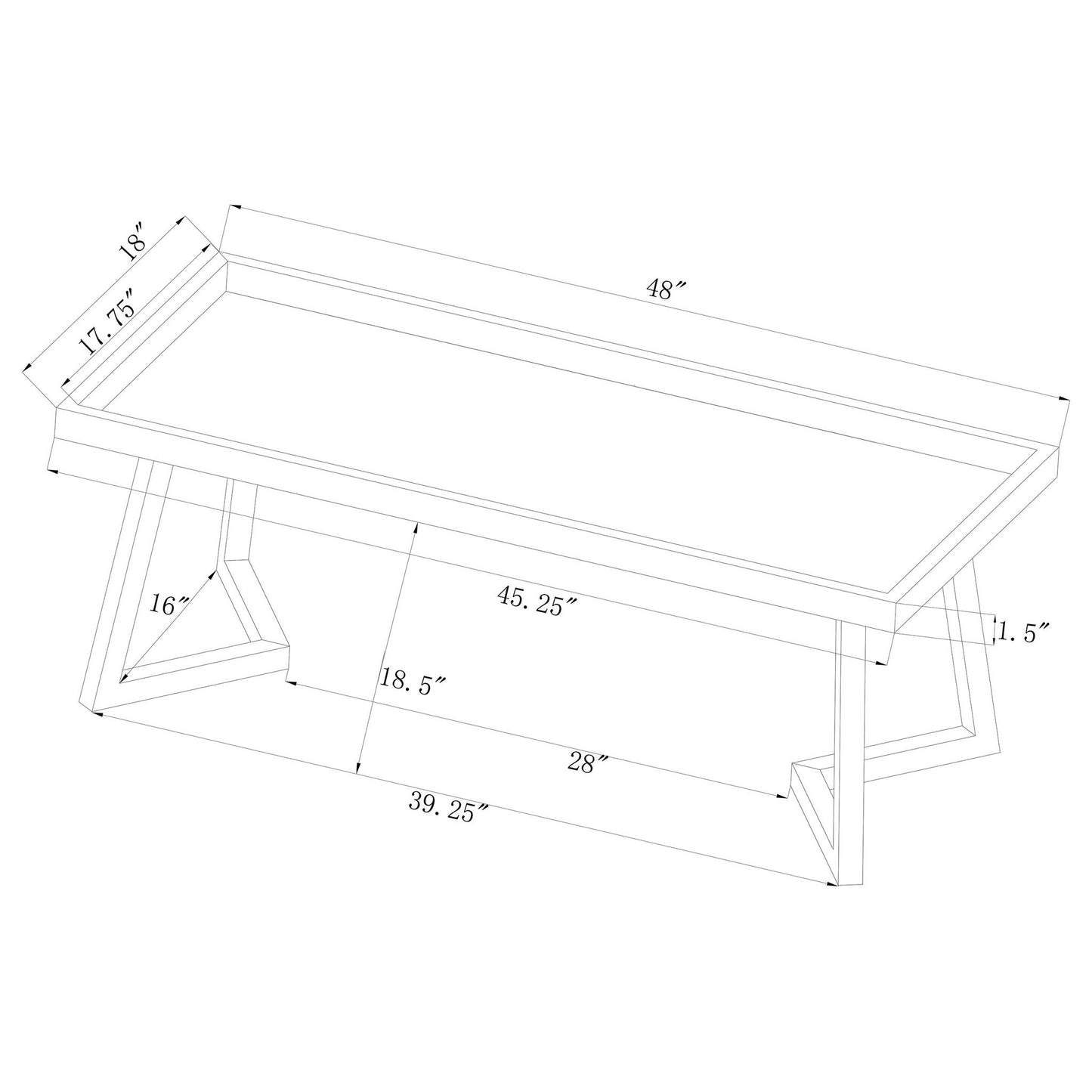 Upholstered Tufted Bench - Gray