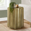 Drum Accent Side Table, Stylish Scalloped Design