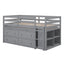 Loft Bed With Retractable Writing Desk And 4 Drawers, With Lateral Portable Desk And Shelves