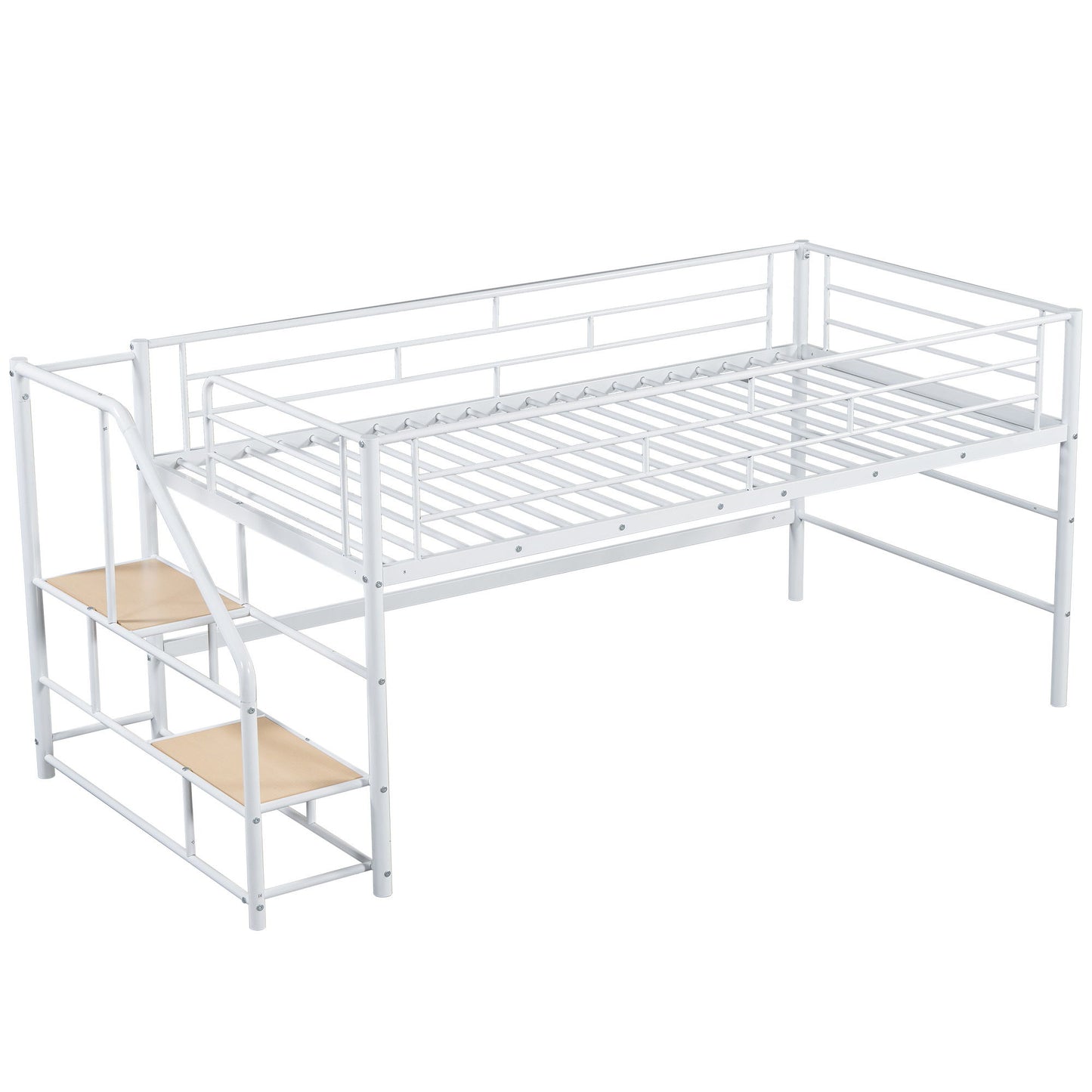 Loft Bed With Storage Stairs And Metal Frame
