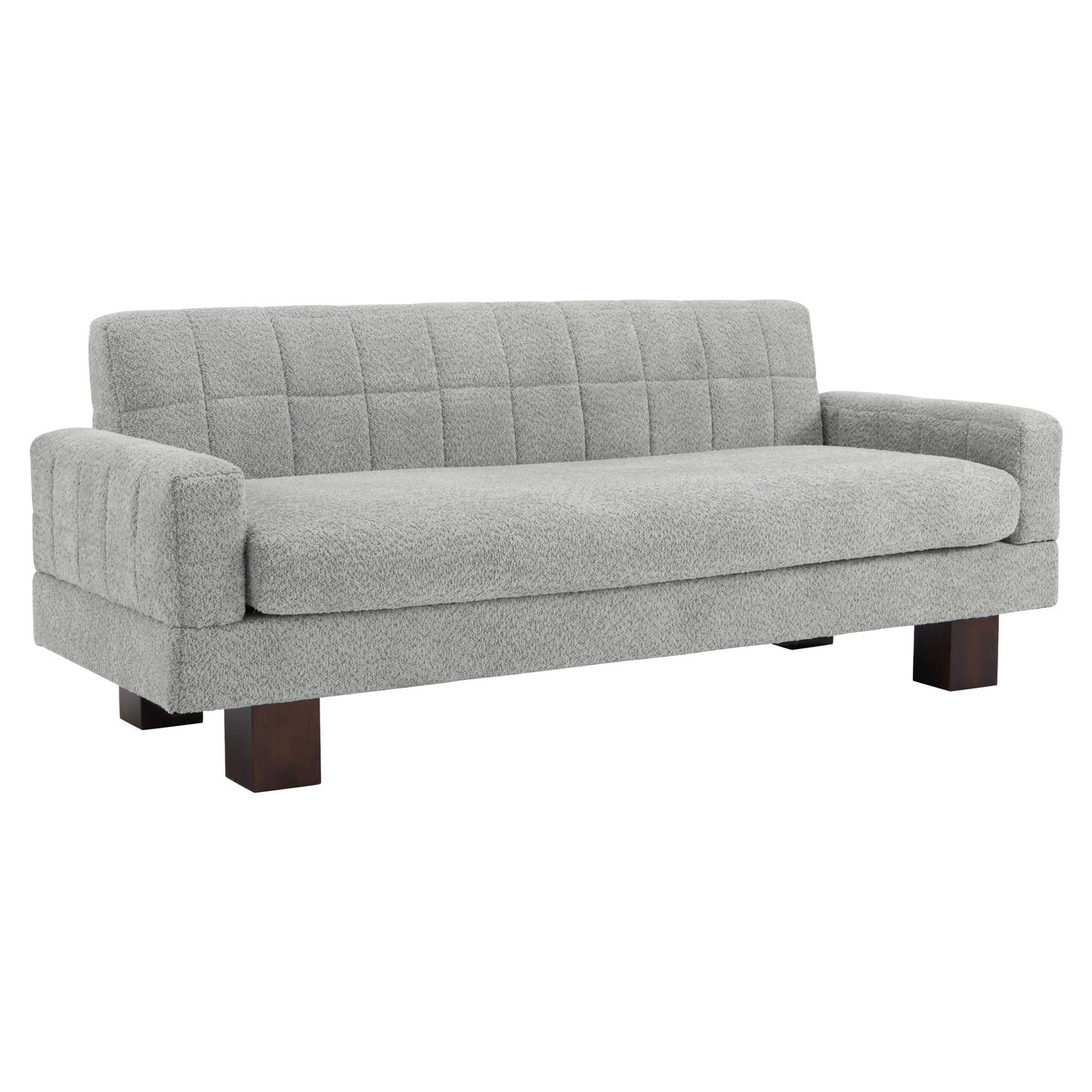 Modern Loveseat Sofa, 2 Seater With Square Arms For Living Room