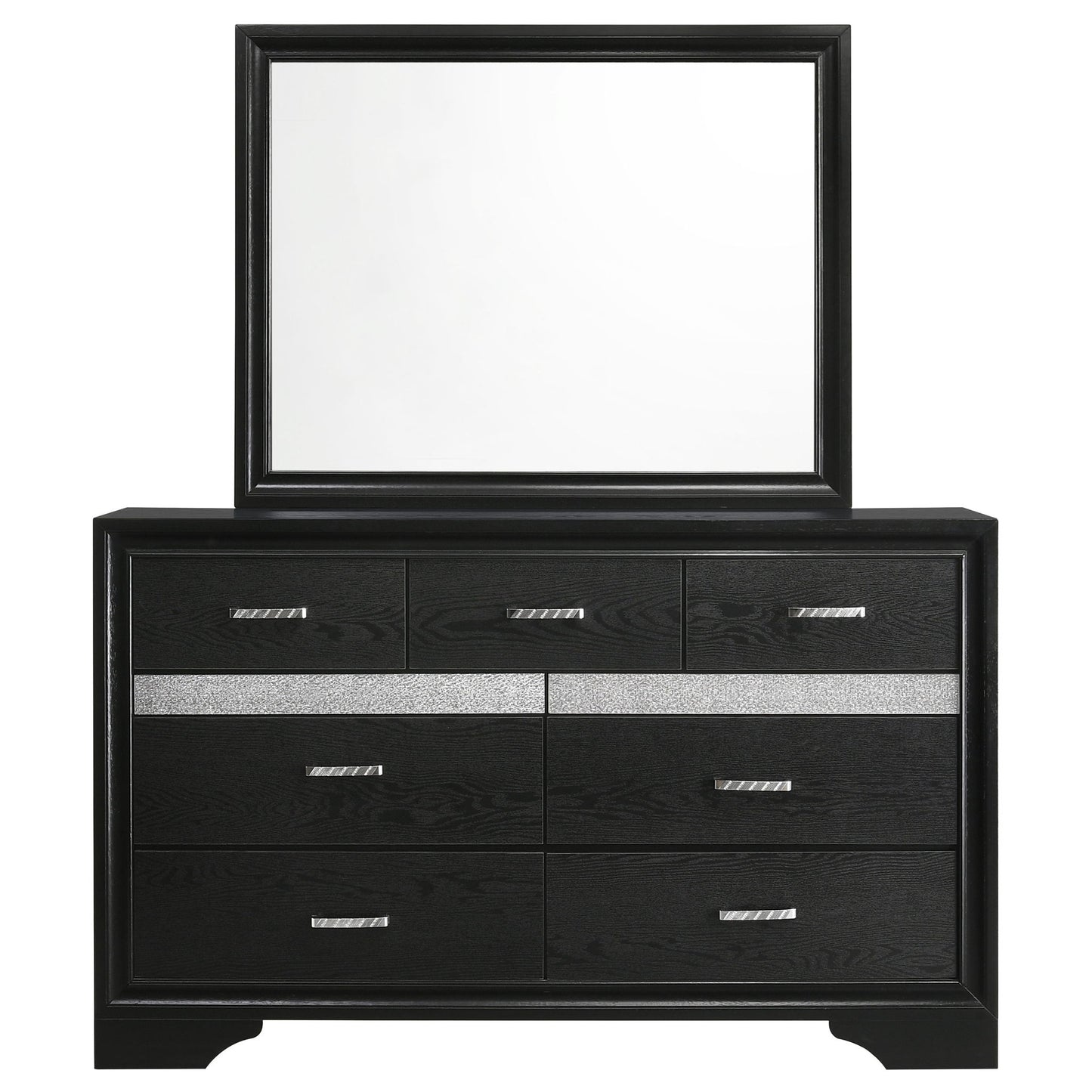 Annie - 7 Drawer Dresser With Mirror - Black