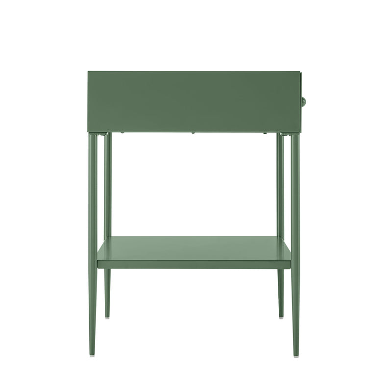 Colette - 1 Drawer Nightstand With Bottom Shelf - Green