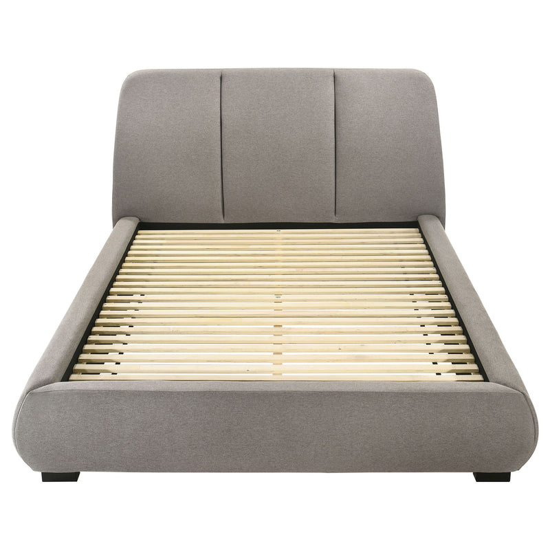 Modern Upholstered Platform Bed With Tufted Headboard