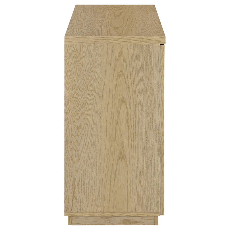 Metro - 2 Door Display Cabinet With Adjustable Shelves - Light Oak