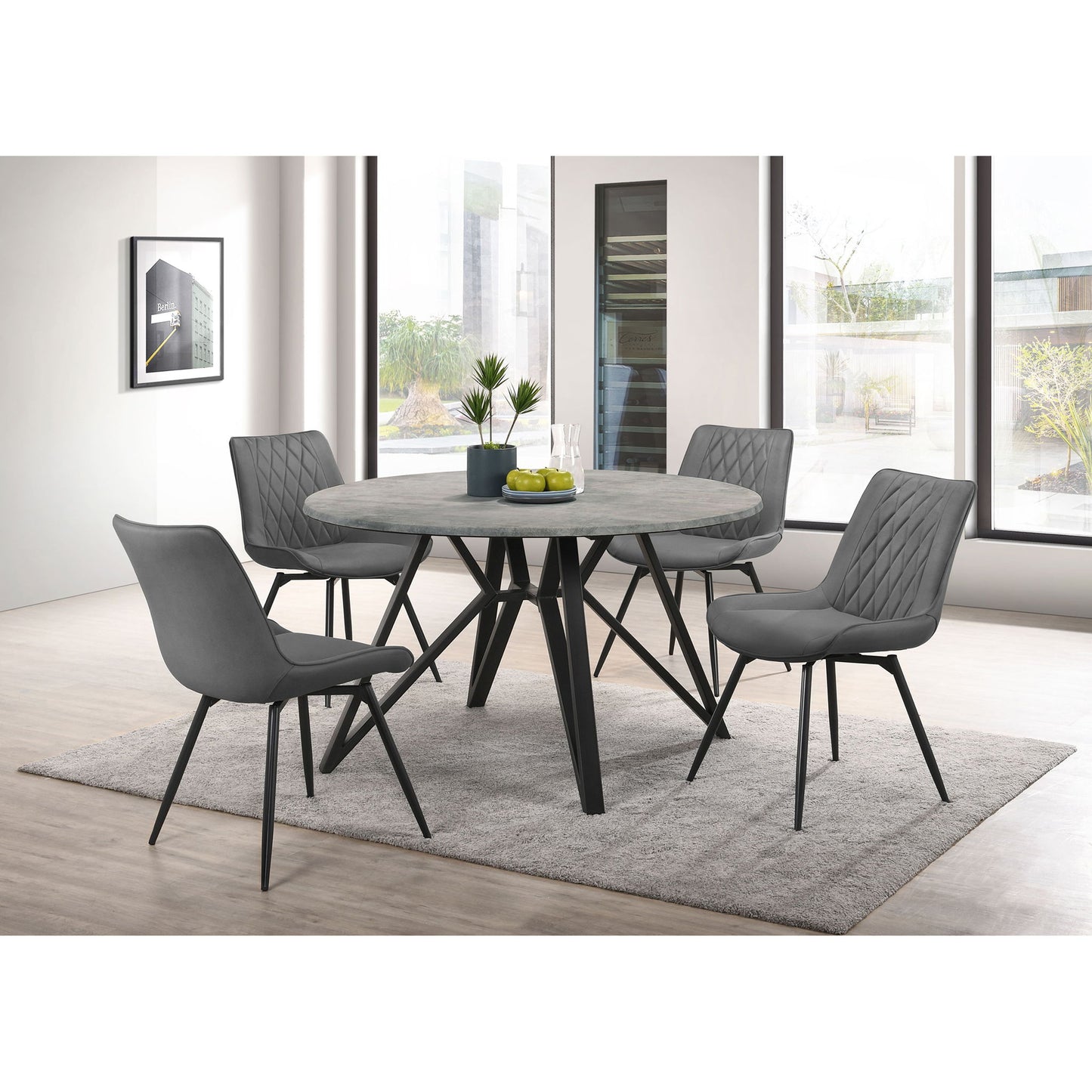 Tufted Swivel Dining Chairs (Set of 2) - Gray