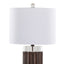Cylinder - Fluted Contemporary Table Lamp (Set of 2) - Brown / Clear / White