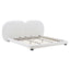 King Size Upholstered Platform Bed With Split Headboard - White