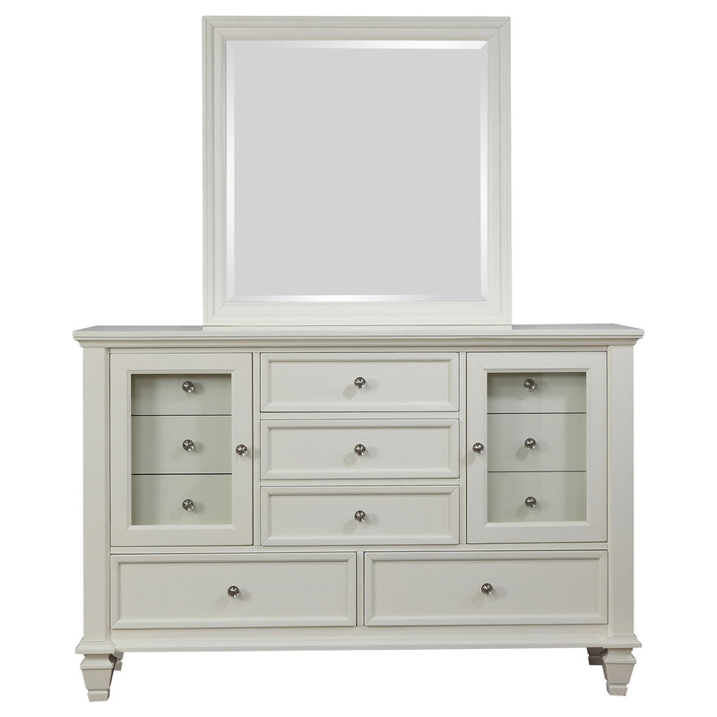 Dennis - 11 Drawer Dresser With Mirror - Cream White