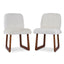 Dining Chair With Curved Legs (Set of 2) - Beige / Brown