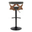 Gardenia - Contemporary Adjustable Barstool, Swivel With Rounded T Footrest (Set of 2)