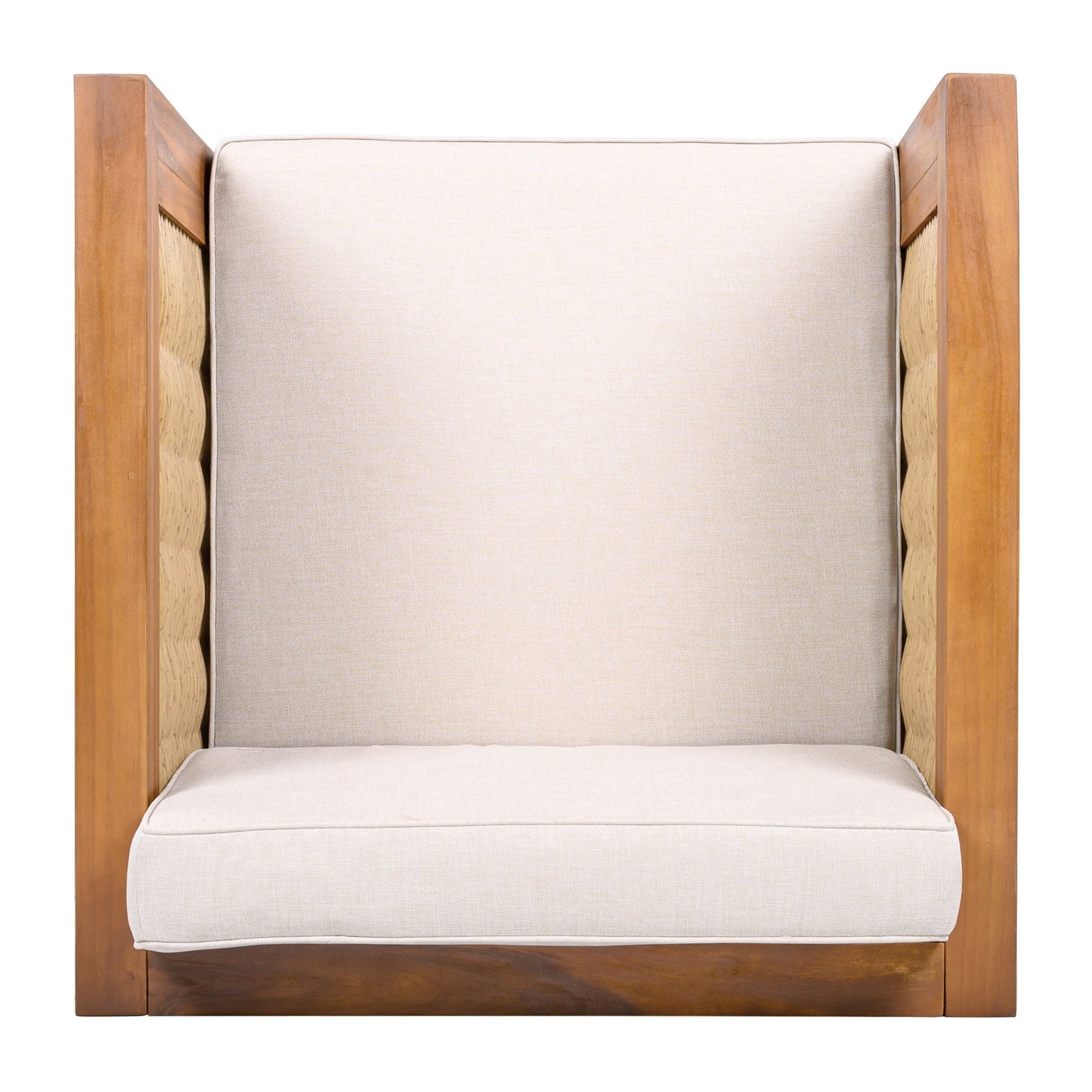 Outdoor Club Chair With Wicker Armrest
