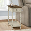 Accent End Table, 2 Tier, Storage Drawer, Traditional Stylish Design