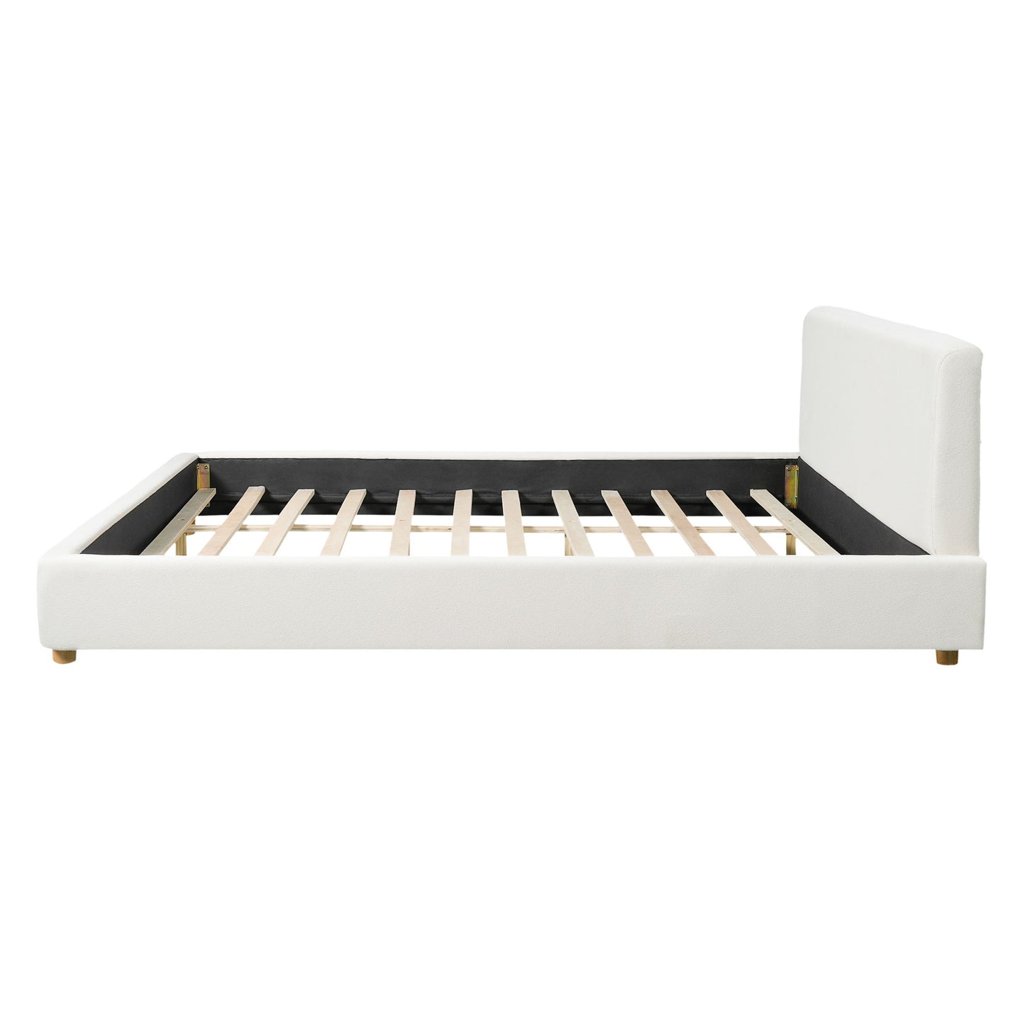 Upholstered Platform Bed Frame With Thick Headboard