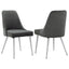 Padded Side Chair Of 2) With Upholstered Seat And Polished - Gray