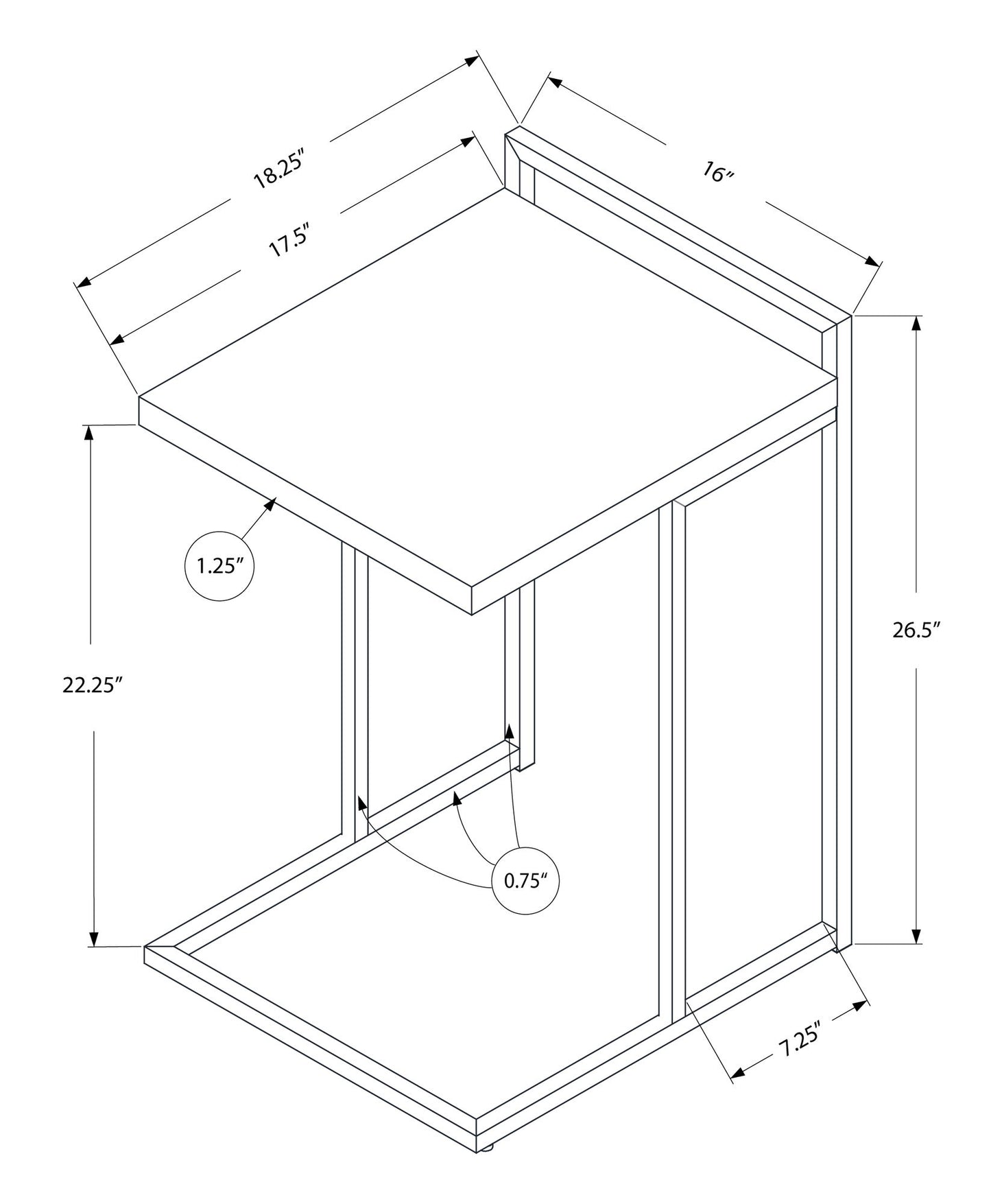 Accent Table, C - Shaped, Versatile