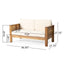 Acacia Wood Loveseat And Coffee Table Set With Cushions