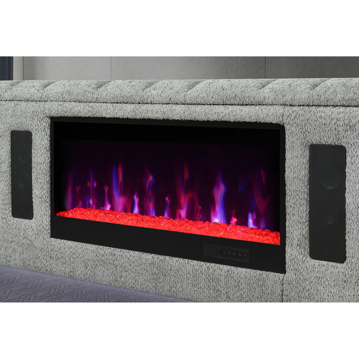 Isaiah - Bed With TV Lift-LED Speakers And Fireplace