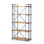 Yorktown - Industrial 5 Shelf Bookcase With Metal Pipework And Solid Fir - Natural