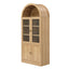 Tall Arched Top Storage Cabinet With 5 Tier Shelves, Soft Close Hinges