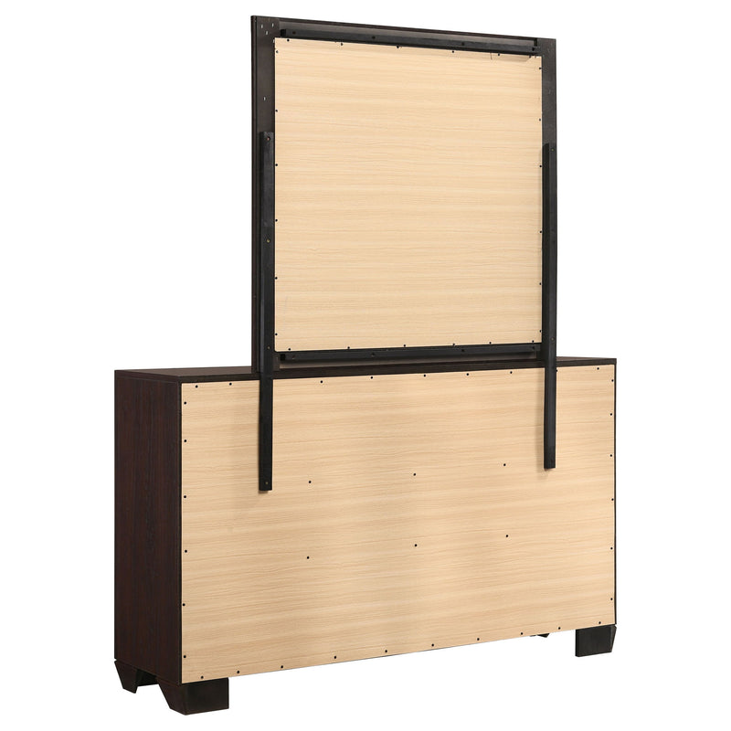 Holmgren - 6 Drawer Dresser With Mirror - Dark Coffee