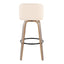 Toriano - Fixed Height Contemporary Barstool With Swivel With Round Footrest (Set of 2)
