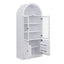 Tall Arched Top Storage Cabinet With 5 Tier Shelves, Soft Close Hinges