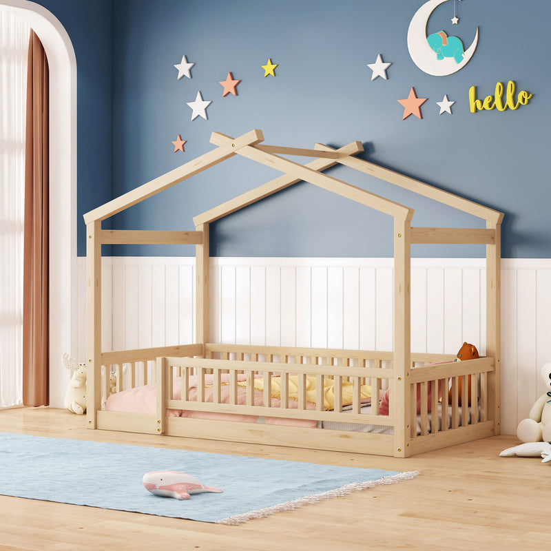 Bed House Bed Frame With Fence