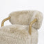 Becker - Rustic Oak Sheepskin Upholstered Accent Arm Chair - Taupe Beige
